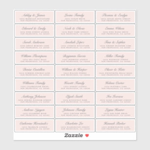 Chic Script Roze Weddenschap Adresetiketten Sticker