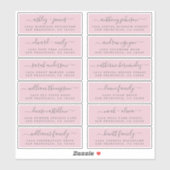 Chic Script Roze Weddenschap Adresetiketten Sticker (Vel)