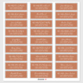 Chic Script Rust Oranje Guest Adresetiketten Sticker (Vel)