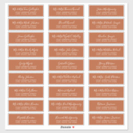 Chic Script Rust Oranje Guest Adresetiketten Sticker