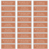 Chic Script Rust Oranje Guest Adresetiketten Sticker (Voorkant)