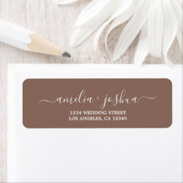 Chic Script Rust Wedding Return-adres Etiket