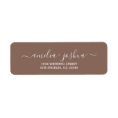 Chic Script Rust Wedding Return-adres Etiket (Voorkant)