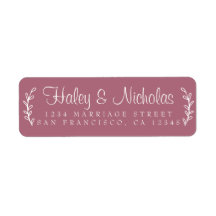 Chic Script Rustic Foliage Wedding Return Address