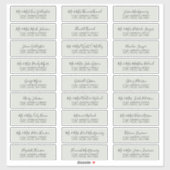 Chic Script Sage Green Guest Adresetiketten Sticker (Vel)