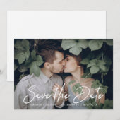 Chic Script Save the Date-foto Date (Voorkant / Achterkant)