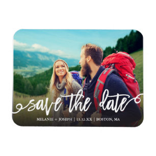 Chic Script Save the Date Photo Magneet