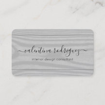 Chic Script Signature Black and Grey Faux Wood