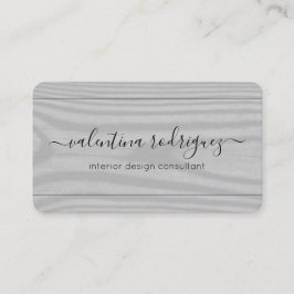 Chic Script Signature Black and Grey Faux Wood Visitekaartje