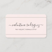 Chic Script Signature Blush Pink and Black Modern Visitekaartje (Voorkant)