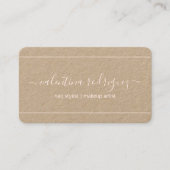 Chic Script Signature Blush Pink & Kraft Elegant Visitekaartje (Voorkant)