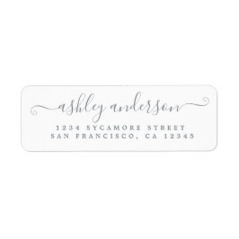 Chic Script Silver Ink Name Return-adres Etiket