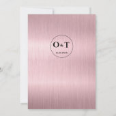 Chic Script Sinaasappel Metallic Roos Gold Wedding Kaart (Achterkant)