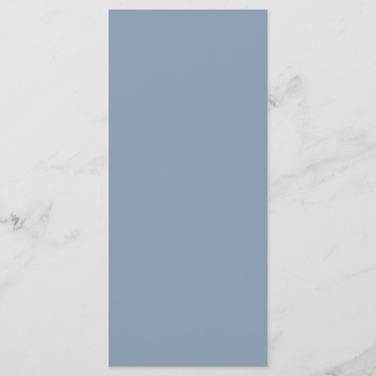 Chic Script Stofblauwe Huwelijk Menu (Achterkant)