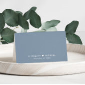 Chic Script Stofblauwe Tafelnummer Huwelijk Plaatskaartje