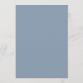 Chic Script Stofblauwe Trouwreceptie Menu (Achterkant)