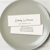 Chic Script Stud Hoop Earring Cream Display Kaart Mini Visitekaartje