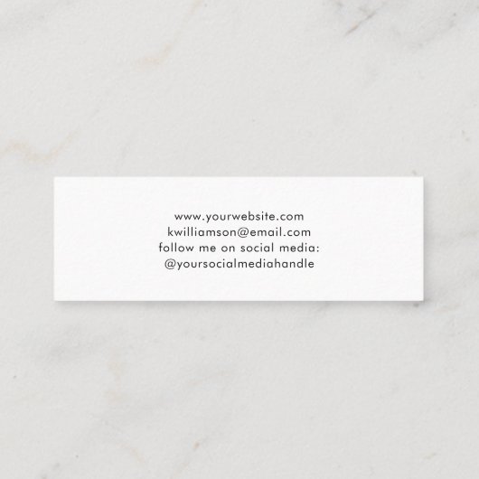 Chic Script Stud Hoop Earring Display Kaart Mini Visitekaartje (Achterkant)