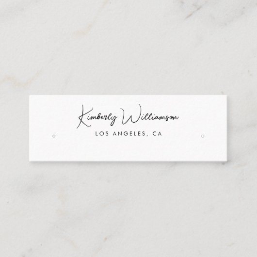 Chic Script Stud Hoop Earring Display Kaart Mini Visitekaartje (Voorkant)
