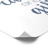 Chic-script | Stustblad Blue Kaart en cadeaubord Poster (Hoek)