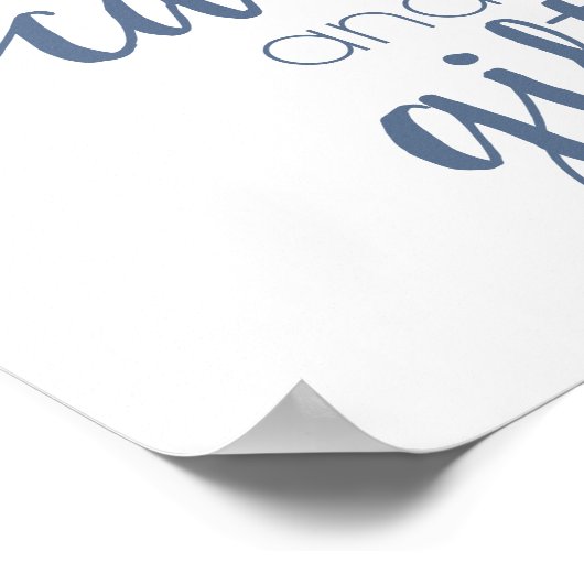 Chic-script | Stustblad Blue Kaart en cadeaubord Poster (Hoek)