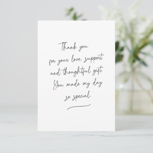 Chic Script Swash Bedankbericht Fotokaart Bedankkaart (Staand voorkant)