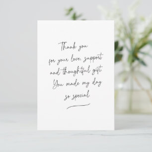 Chic Script Swash Bedankbericht Fotokaart Bedankkaart
