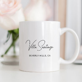 Chic Script Thuis Verblijfnaam Monogram Koffiemok