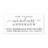 Chic Script Toekomstige Meneer Mevrouw Huwelijk Re Rubberstempel (Afrduk)