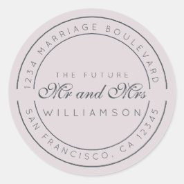 Chic Script Toekomstige Meneer Mevrouw Retouradres Ronde Sticker