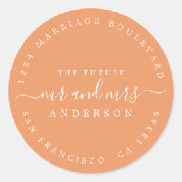 Chic Script Toekomstige Meneer Mevrouw Retouradres Ronde Sticker