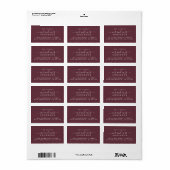 Chic Script Toekomstige Mijnheer Mevrouw Burgundy  Etiket (Full Sheet)