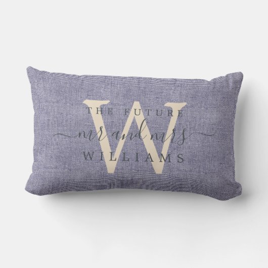 Chic Script Toekomstige Mijnheer Mevrouw Monogram  Kussen (Achterkant)