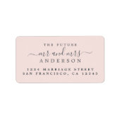 Chic Script Toekomstige Mijnheer Mevrouw Roze Huwe Etiket (Voorkant)