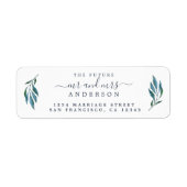 Chic Script Toekomstige Mr Mevrouw Huwelijk Retour Etiket (Voorkant)