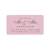 Chic Script Toekomstige Mr & Mrs Huwelijksadres La Etiket (Voorkant)