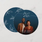 Chic Script Trouw Save The Date Foto Kaart (Voorkant / Achterkant)