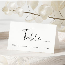 Chic Script Trouw Tafel Nummer Plaatskaartje