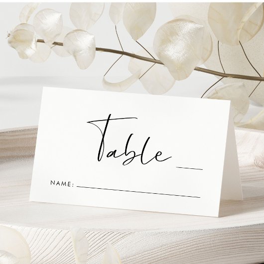 Chic Script Trouw Tafel Nummer Plaatskaartje