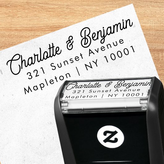 Chic Script Trouw Zelfinkende Adresstempel Zelfinktende Stempel