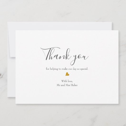 Chic script trouwfoto voor altijd dankbaar bedankkaart (Achterkant)
