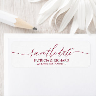 Chic Script Trouwkaart Retouradres Bewaar De Datum Etiket