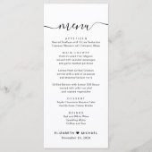Chic Script Trouwreceptie Menu (Voorkant)