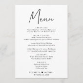 Chic Script Trouwreceptie Menu (Voorkant)