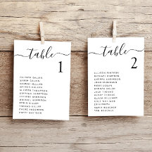 Chic Script Trouwtafel Stoelenindeling Kaart