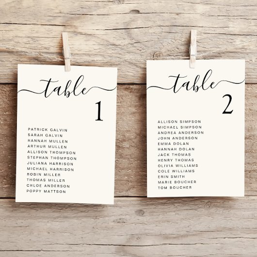 Chic Script Trouwtafel Stoelindelingkaart Kaart