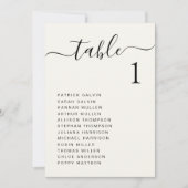 Chic Script Trouwtafel Stoelindelingkaart Kaart (Voorkant)