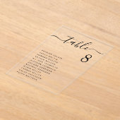 Chic Script Trouwtafel Zitting Grafiek Acryl Uitnodigingen (Laagn)