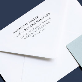 Chic Script Twee achternamen Elegant retour adres Zelfinktende Stempel