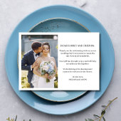 Chic Script Twee foto bruiloft Dank u Bedankkaart